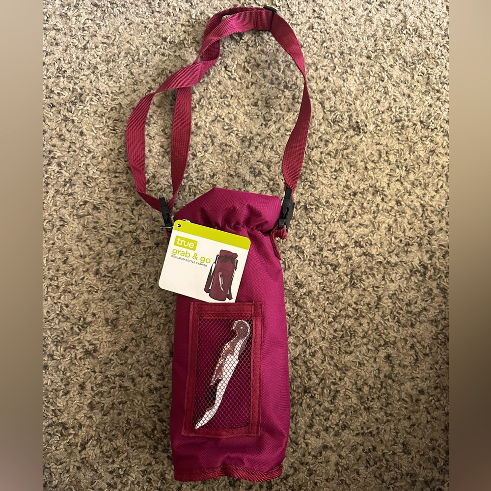 Insulated bottle carrier - Maroon